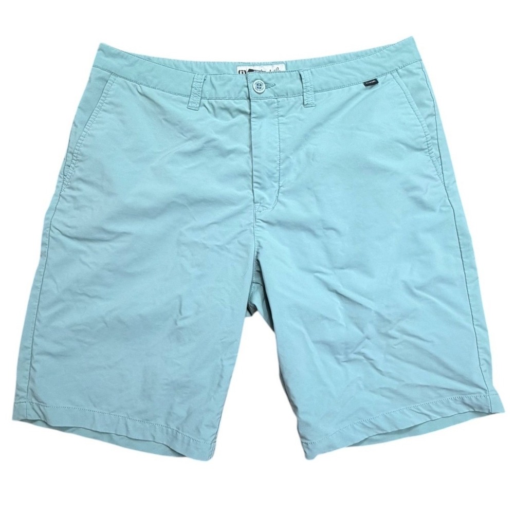 TravisMathew Golf Shorts Light Blue Performance Stretch Flat Front Mens 36